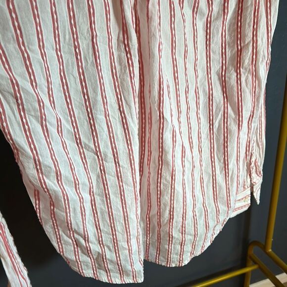 Abercrombie & Fitch Red and White Casual linen Shirt - Picture 7 of 7